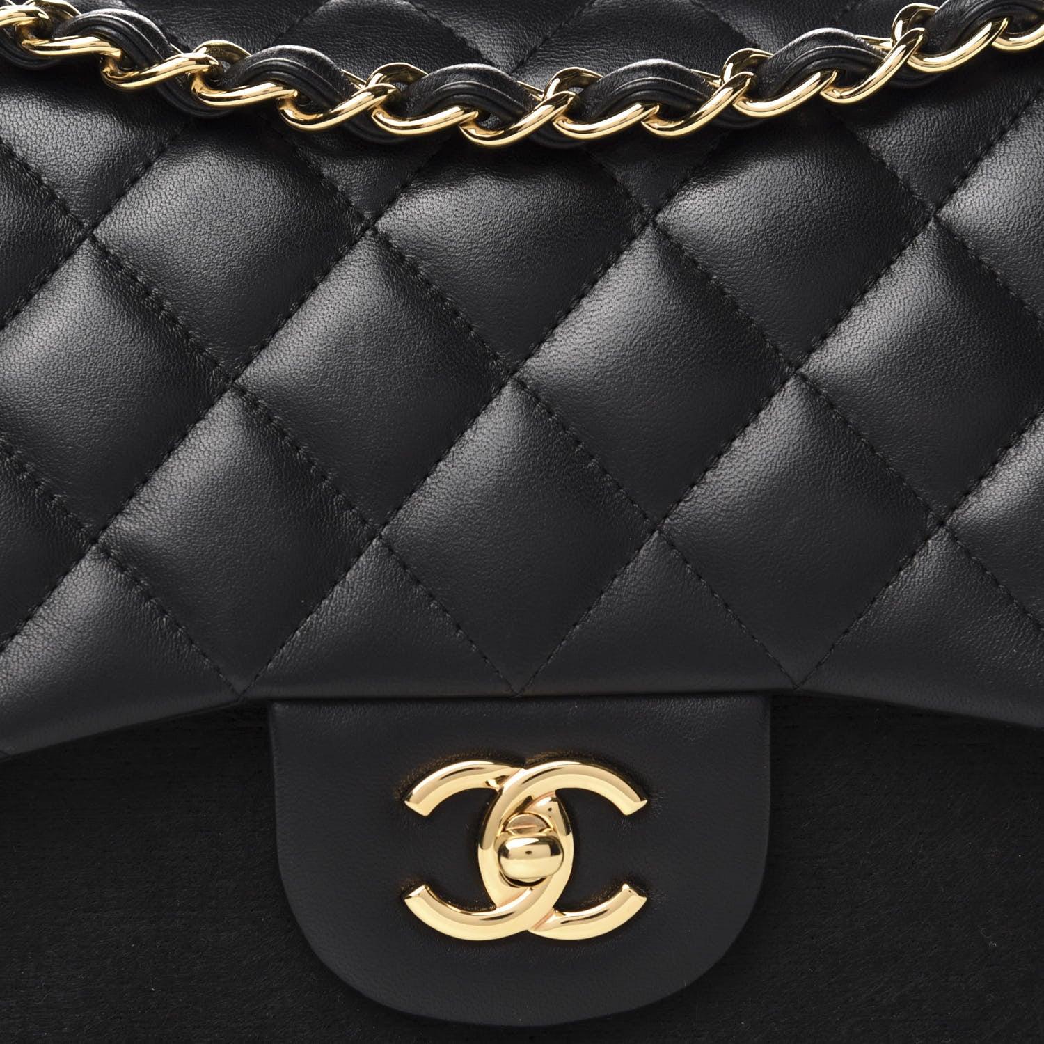 Chanel Lambskin Quilted Jumbo Double Flap Black 9 of 9