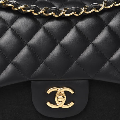 Chanel Lambskin Quilted Jumbo Double Flap Black 9 of 9