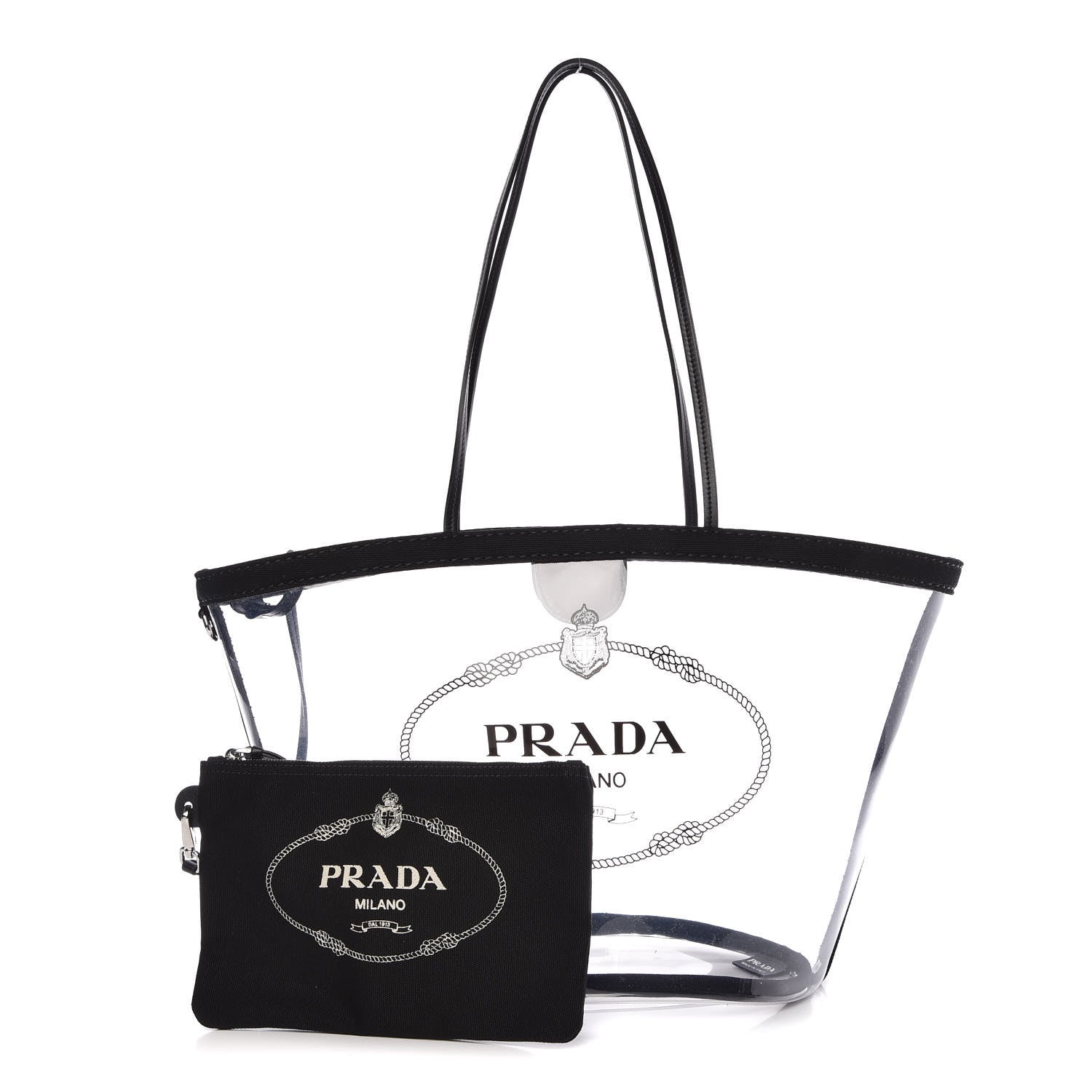Prada Plexiglass Canapa Shopper Tote Black 1 of 8