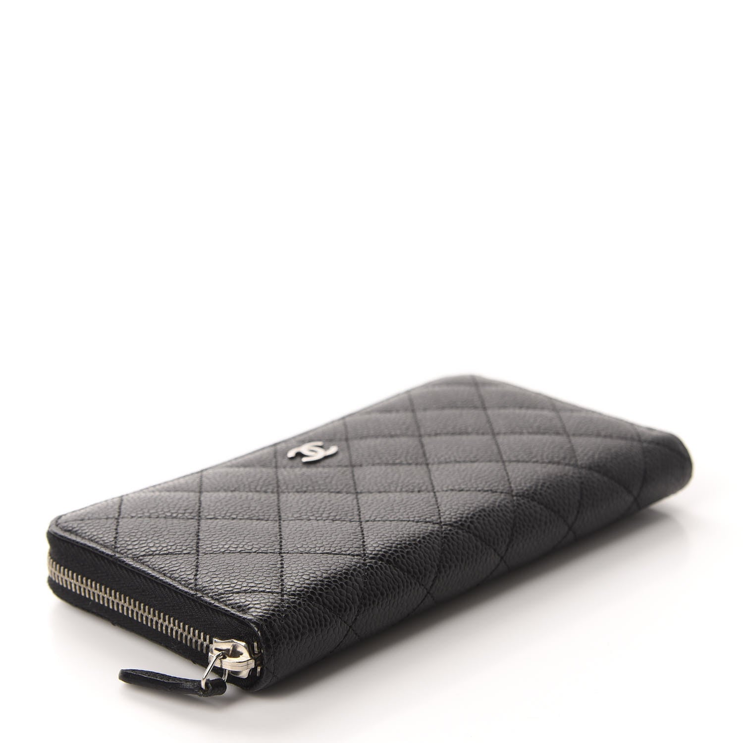 Chanel Caviar Quilted Large Gusset Zip Around Wallet Black 4 of 13