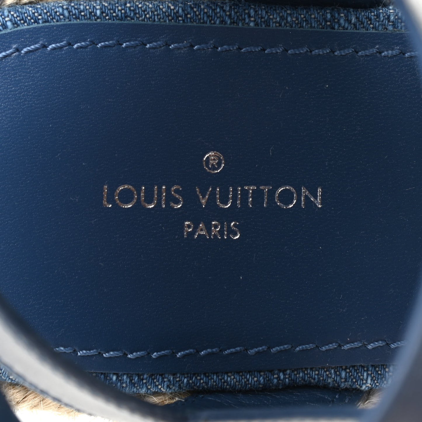 Monogram Denim Starboard Espadrille Flat Sandal 37 Blue