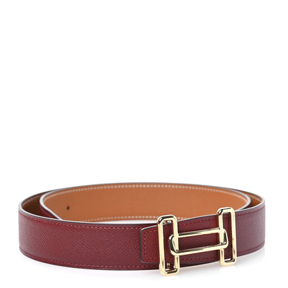 Hermes Epsom 32mm Rythme Belt 85 34 Rouge H Gold 3 of 6