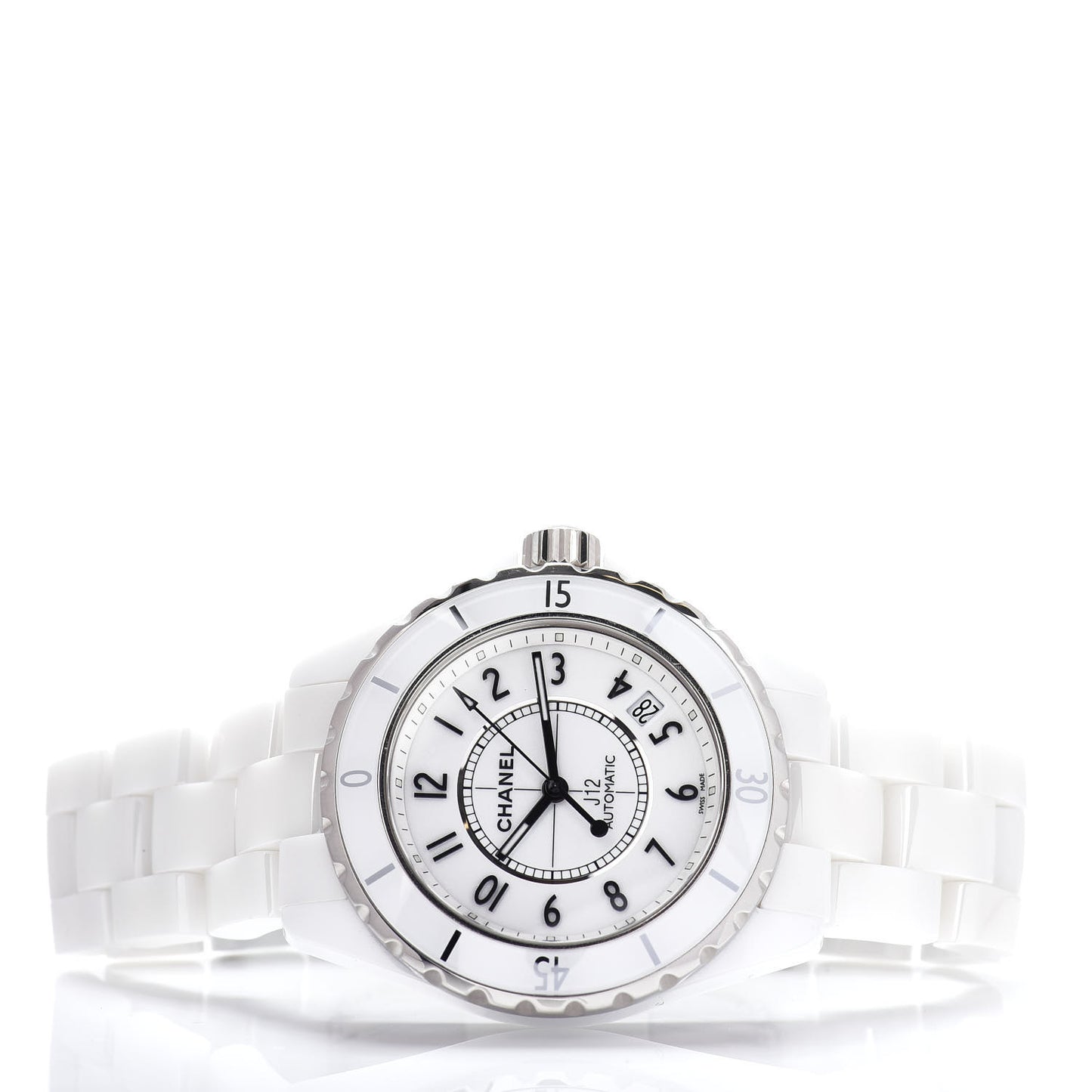 Stainless Steel Ceramic 38mm J12 Automatic Watch White