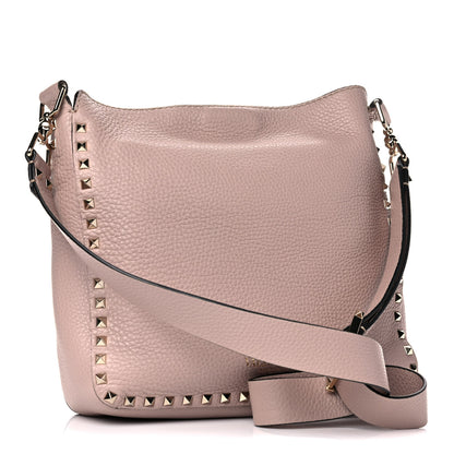 Valentino Garavani Pebbled Calfskin Small Rockstud Flip-Lock Messenger Bag Poudre 2 of 15