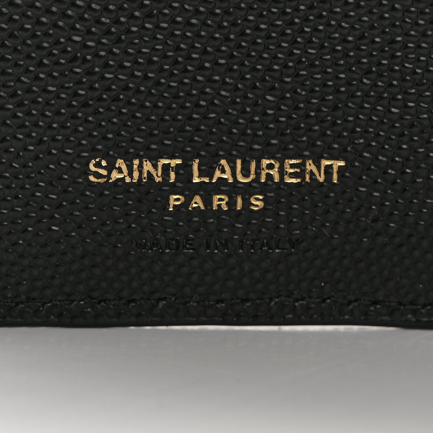 Saint Laurent Grain De Poudre Matelasse Chevron Monogram Zipped Card Case Black 6 of 13