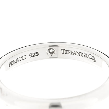 Tiffany Sterling Silver Diamond Elsa Peretti Band Ring 54 7 4 of 4