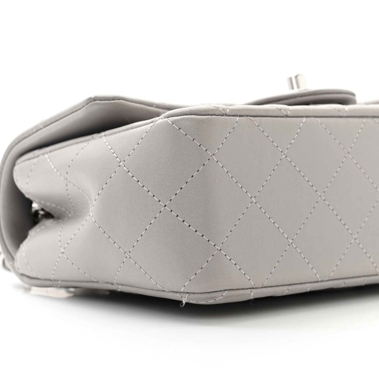 Chanel Lambskin Quilted Mini Rectangular Flap Grey 9 of 11