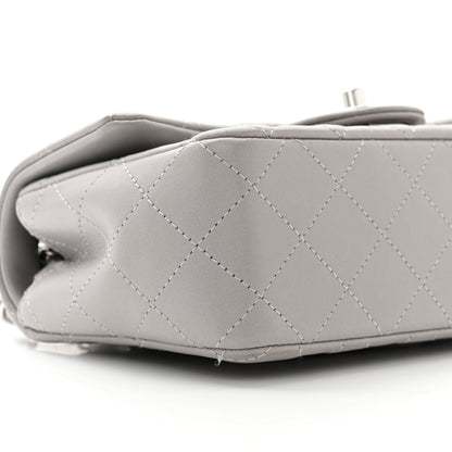 Chanel Lambskin Quilted Mini Rectangular Flap Grey 9 of 11