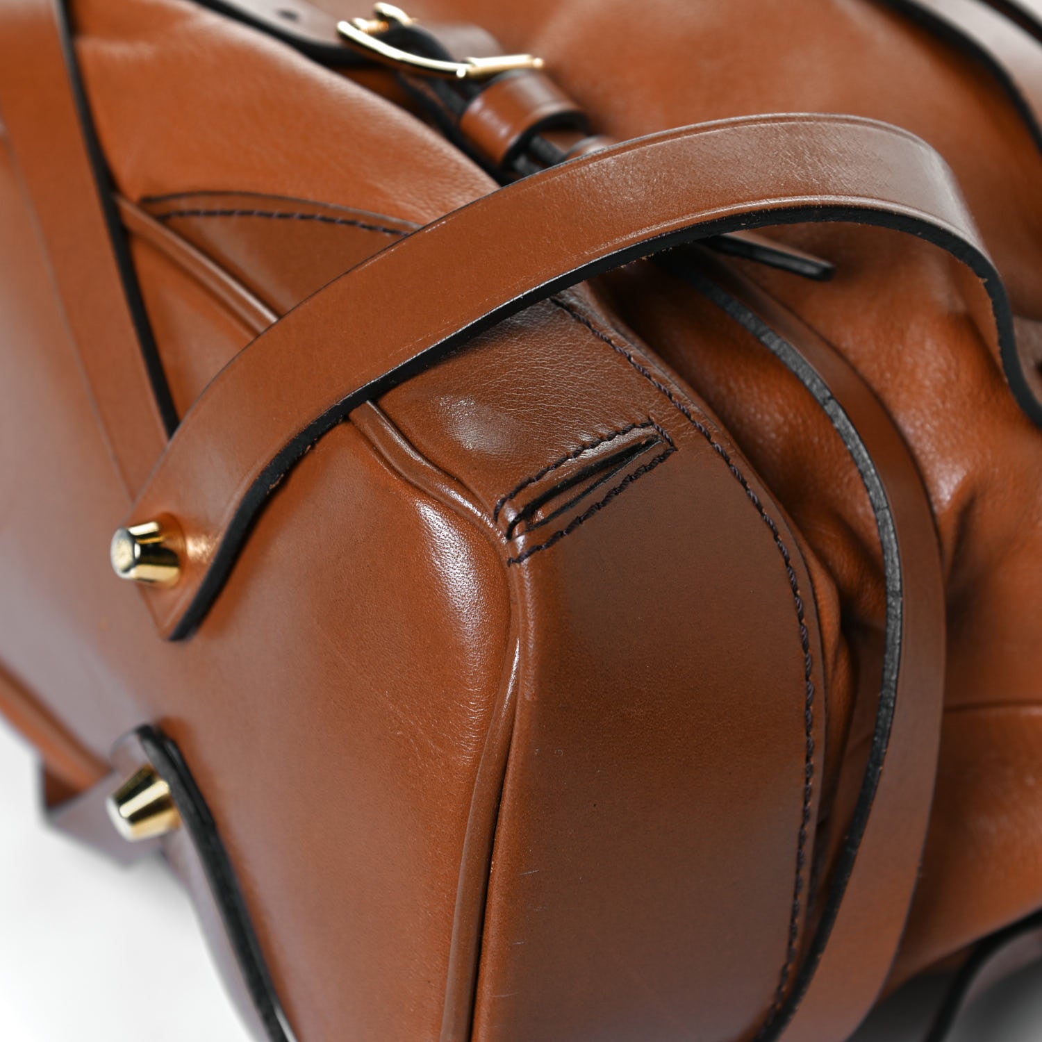Burberry Soft Lambskin Bridle Calfskin Medium Gosford Hobo Tan 11 of 16