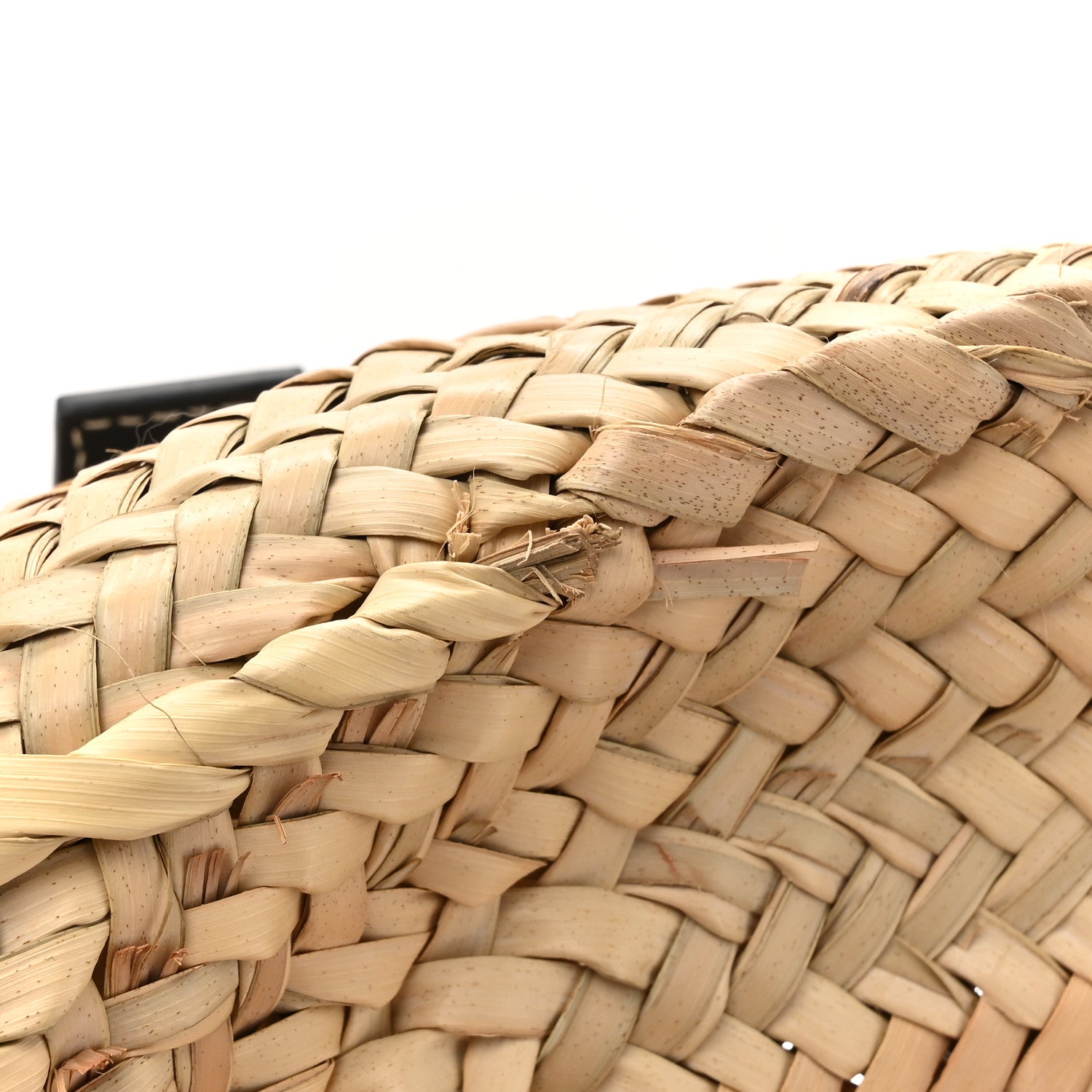 Loewe Raffia Calfskin Woven Basket Tote Bag Natural Black 11 of 13