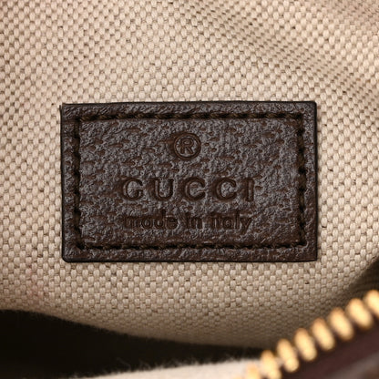 Gucci Monogram Jumbo GG Textured Dollar Calfskin Web Shoulder Bag Camel Ebony New Acero 6 of 10