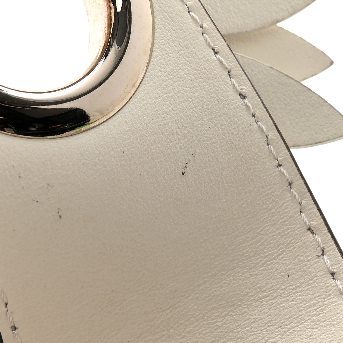 Calfskin Flower Strap You White