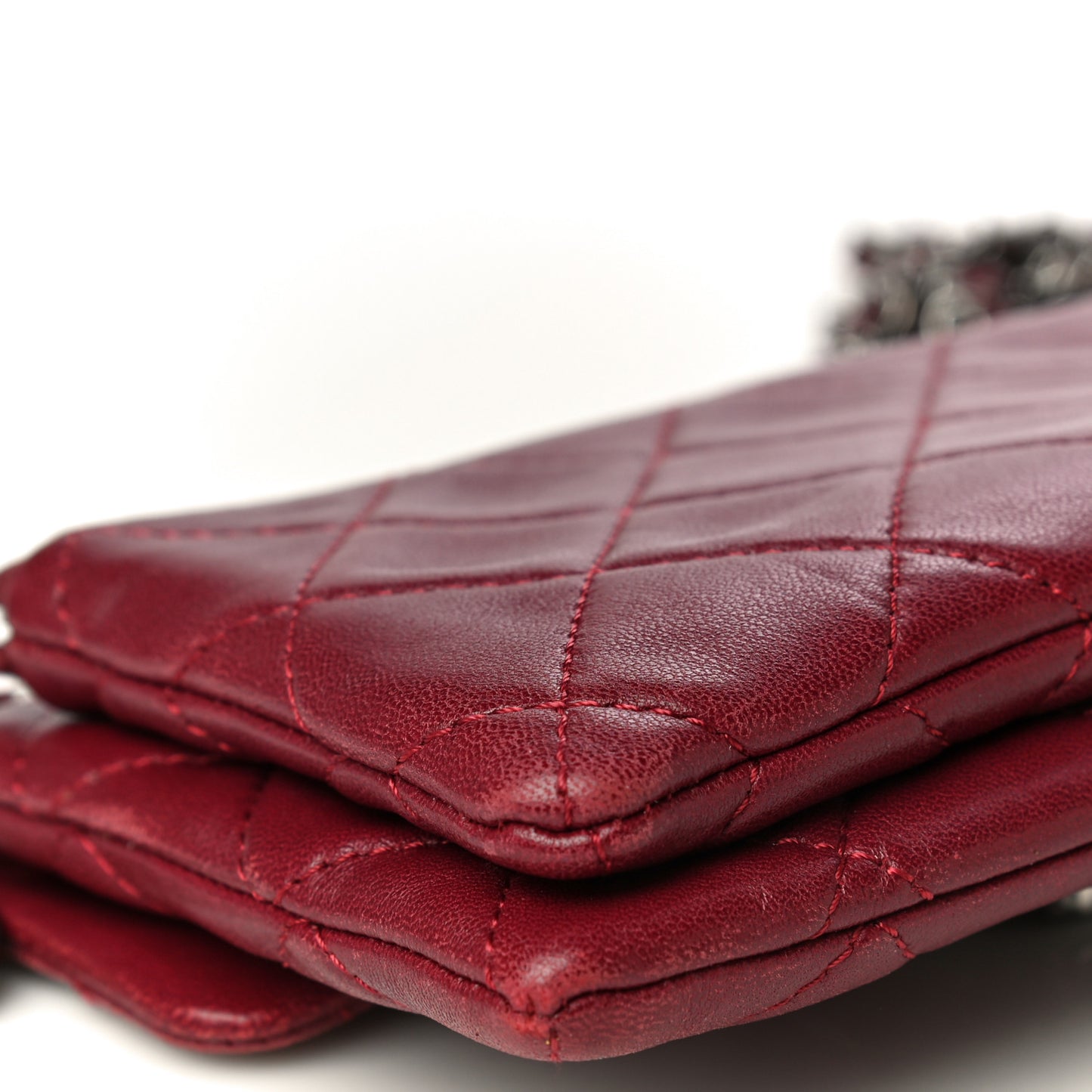 Lambskin Quilted Mini Mineral Nights Flap Crossbody Bag Dark Red
