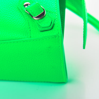 Balenciaga Grained Calfskin Neo Classic Silver Hardware Mini City Fluo Green 11 of 12