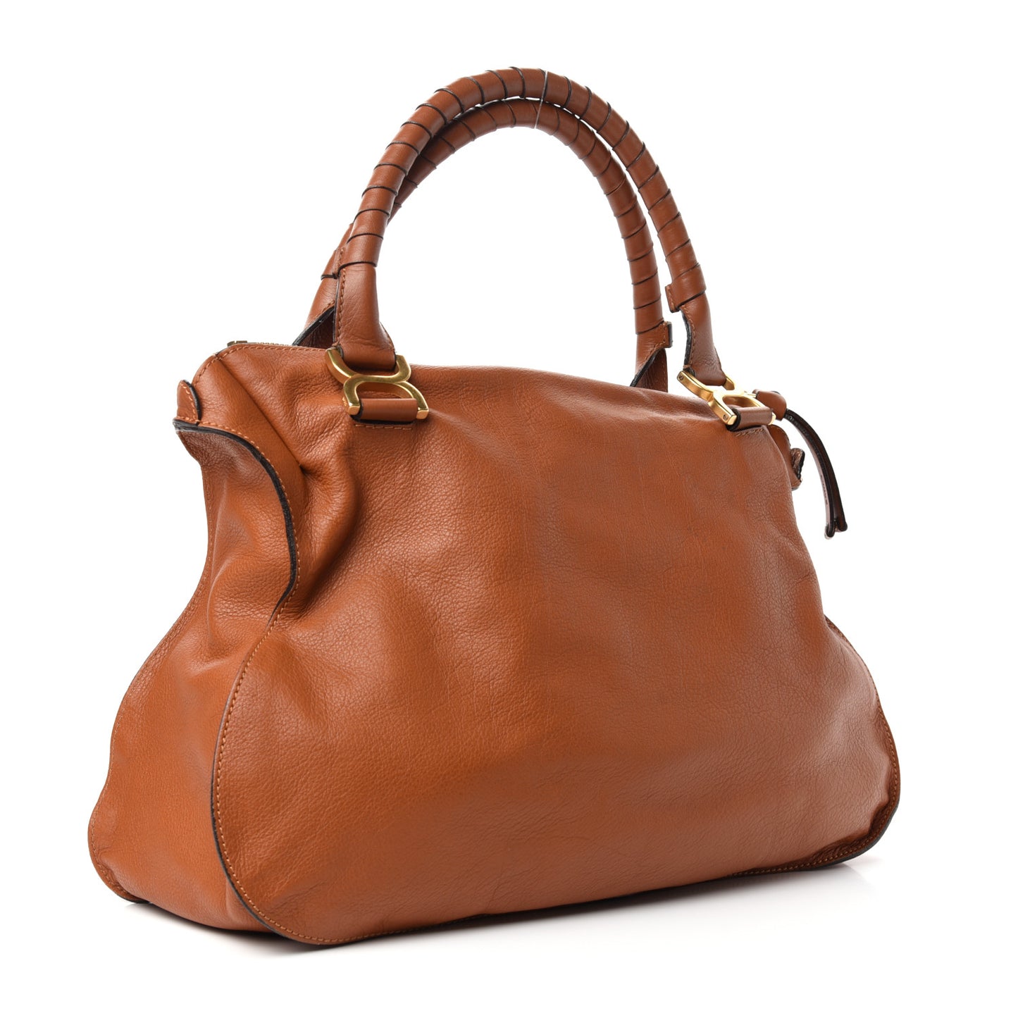Calfskin Large Marcie Satchel Tan