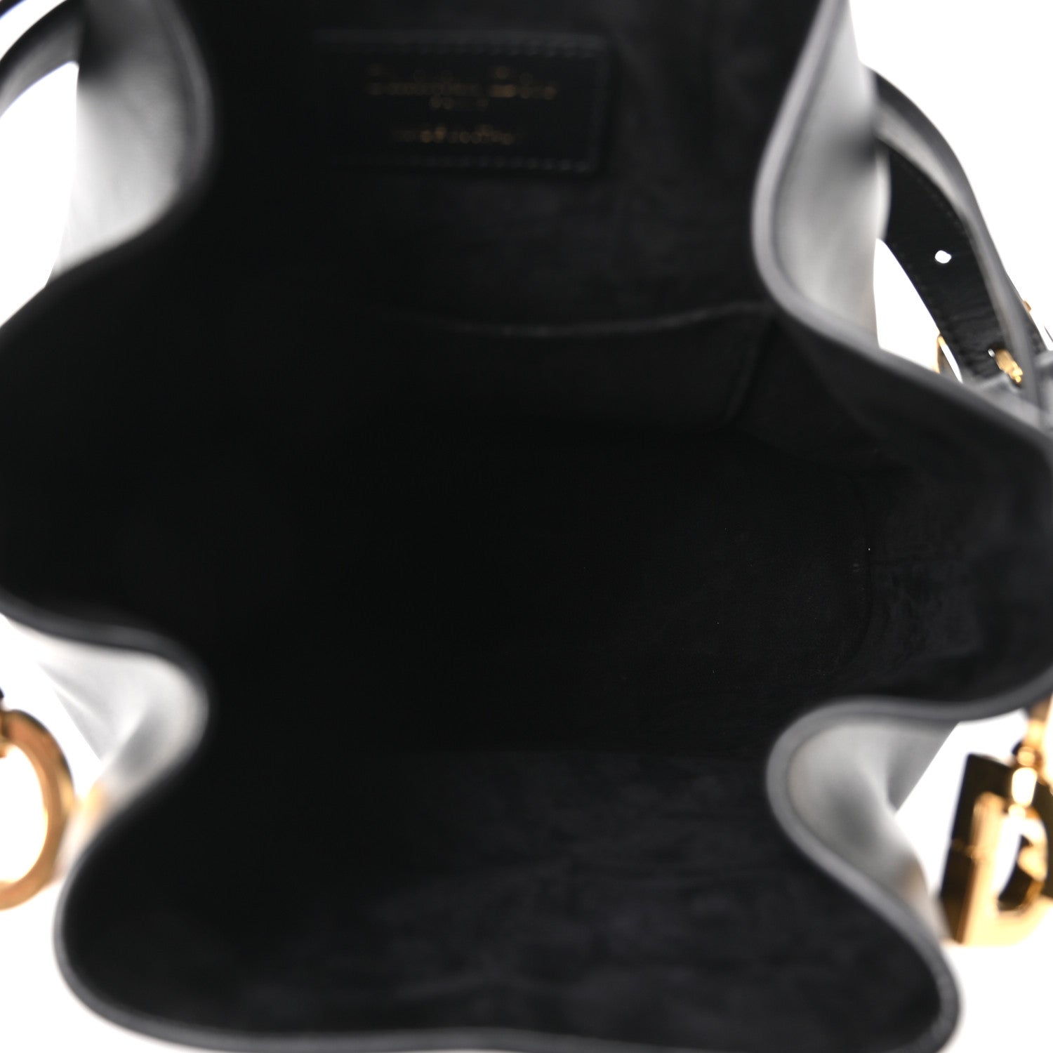 Christian Dior Calfskin CD Embossed Medium C'est Chain Bucket Bag Black 5 of 11