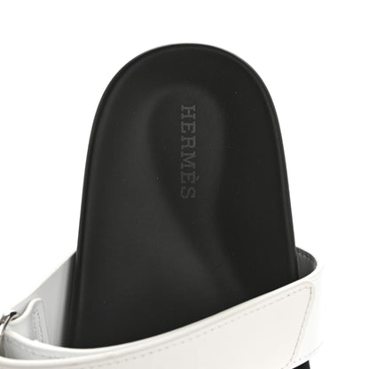 Hermes Calfskin Womens Chypre Sandals 37 White 7 of 10