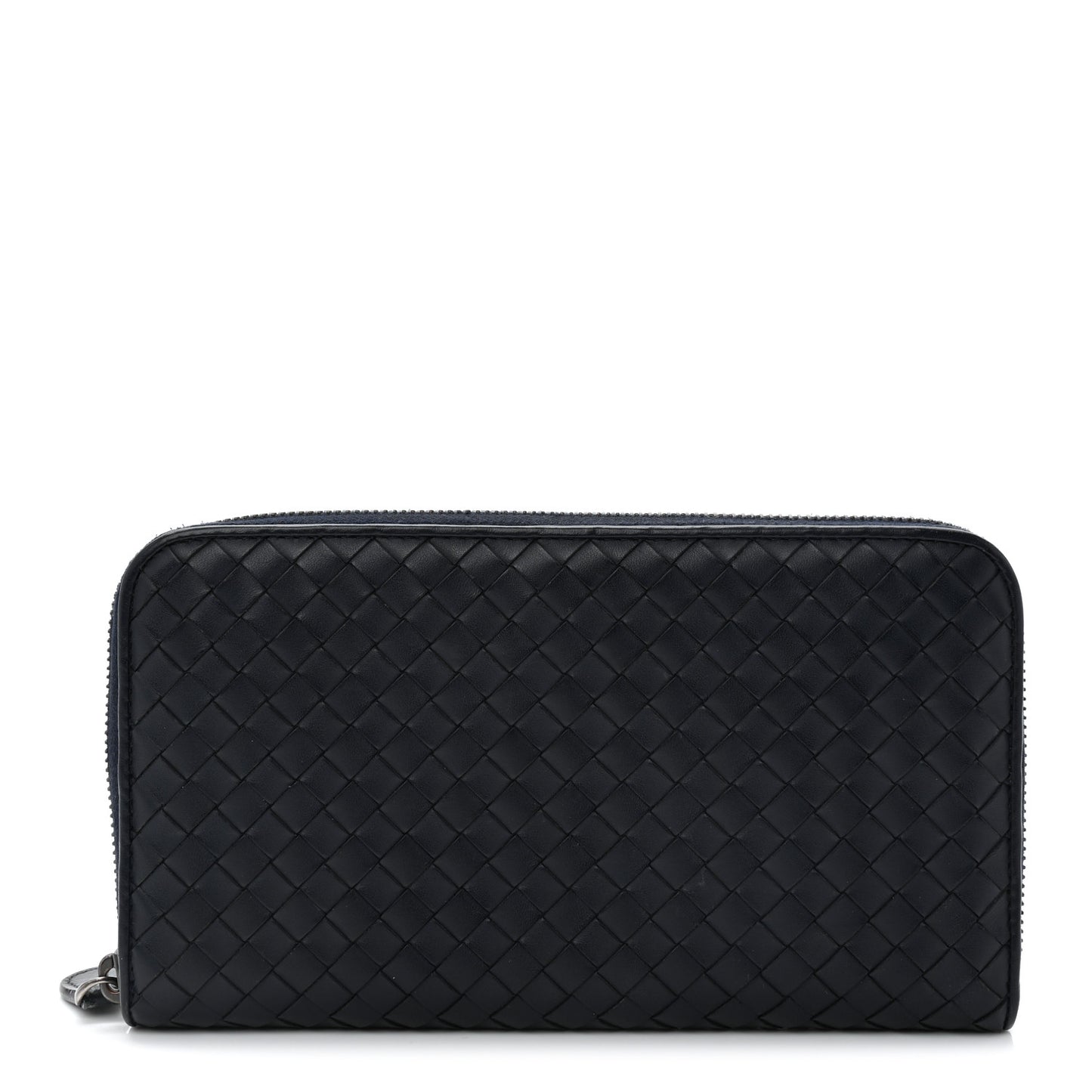 Nappa Intrecciato Zip Around Wallet Blue