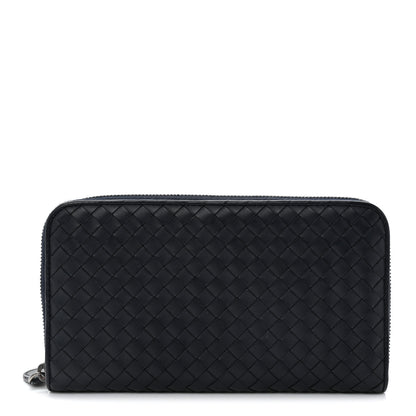 Bottega Veneta Nappa Intrecciato Zip Around Wallet Blue 1 of 8