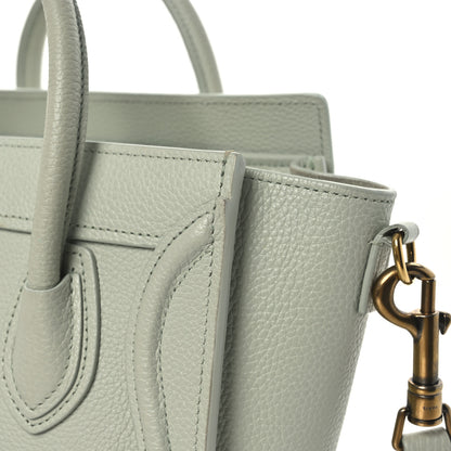 Celine Drummed Calfskin Nano Luggage Vert D'eau 13 of 14