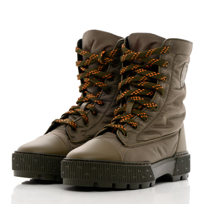 Hermes Calfskin Parachute Fresh Ankle Boots 37.5 Khaki 3 of 7