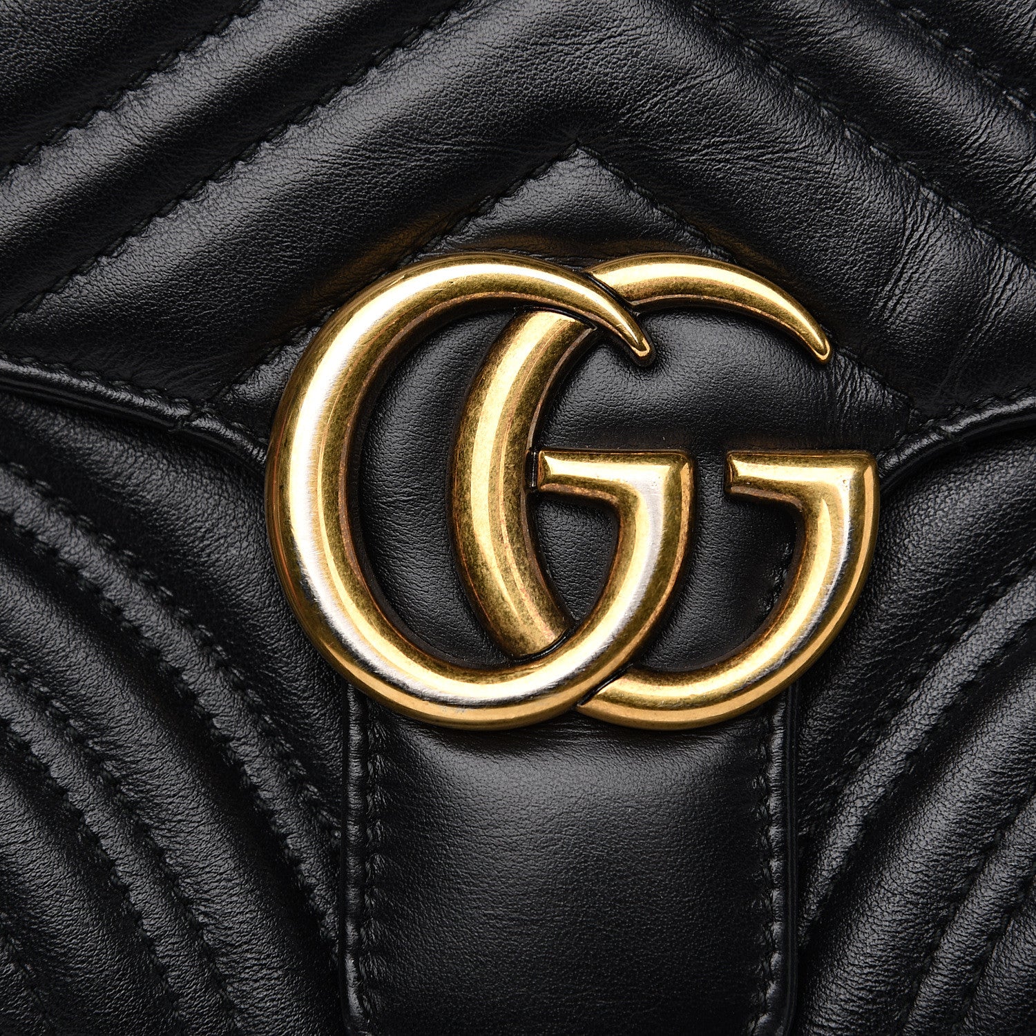 Gucci Calfskin Matelasse Sylvie Web Small GG Marmont Top Handle Shoulder Bag Black 16 of 16