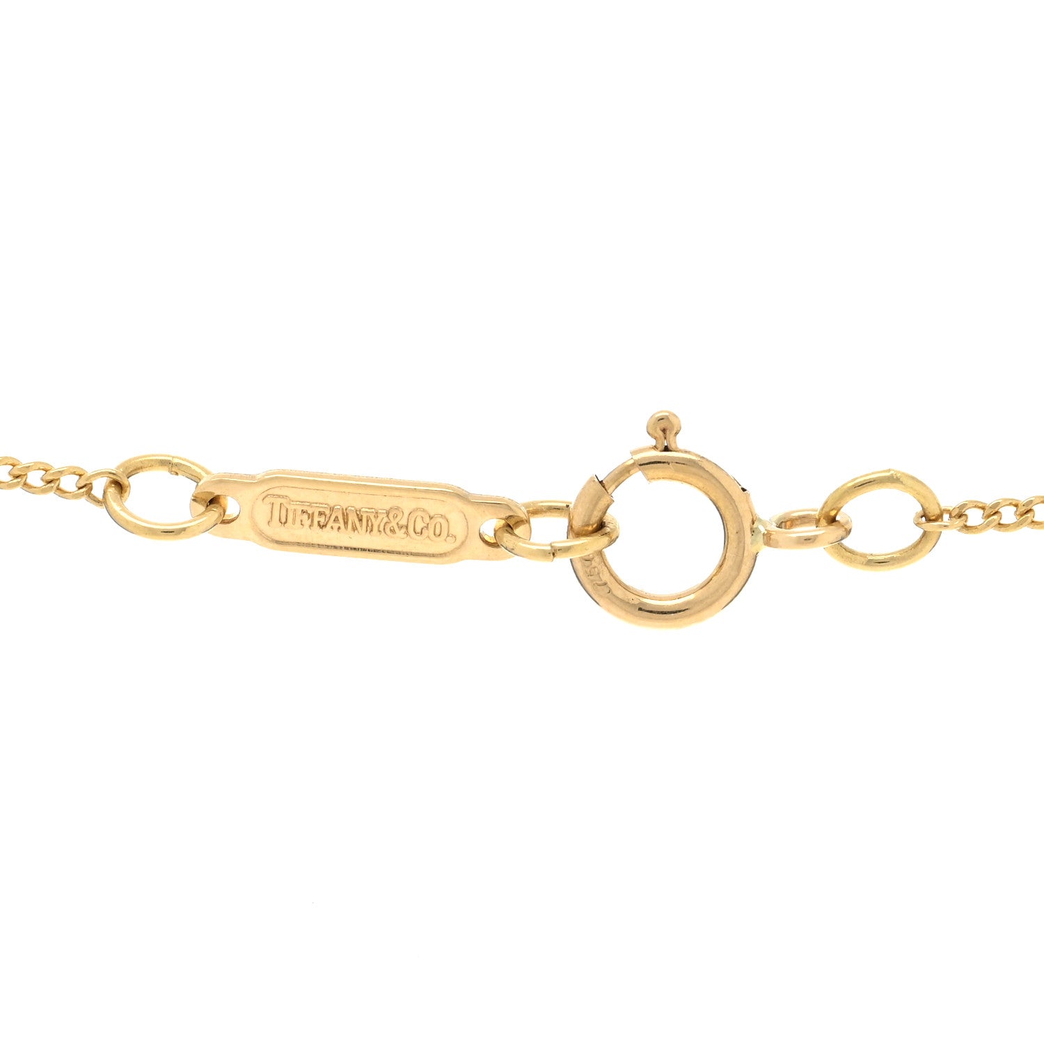 Tiffany 18K Yellow Gold Lapis Lazuli Crossover Heart Pendant Necklace 4 of 4