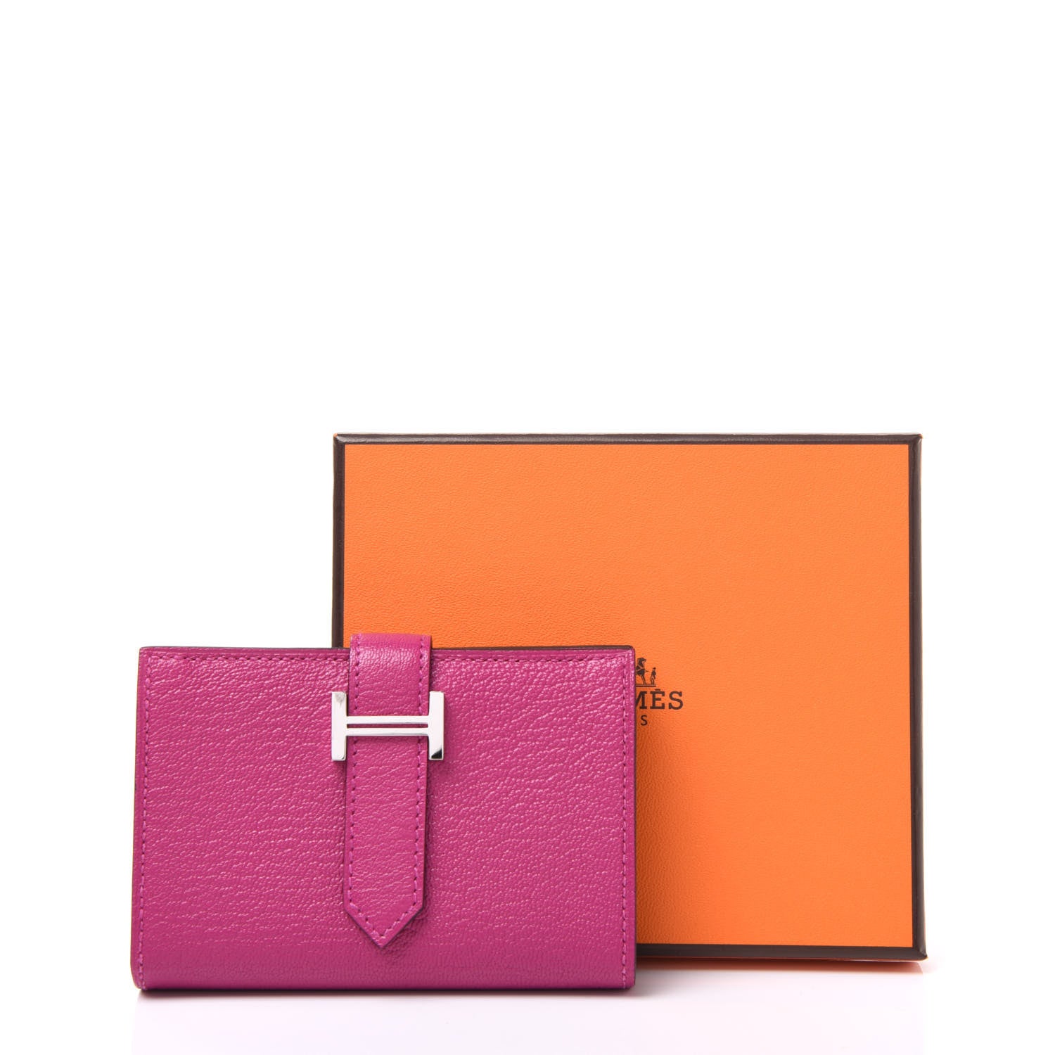 Hermes Chevre Mysore Mini Bearn Wallet Rose Pourpre 9 of 9