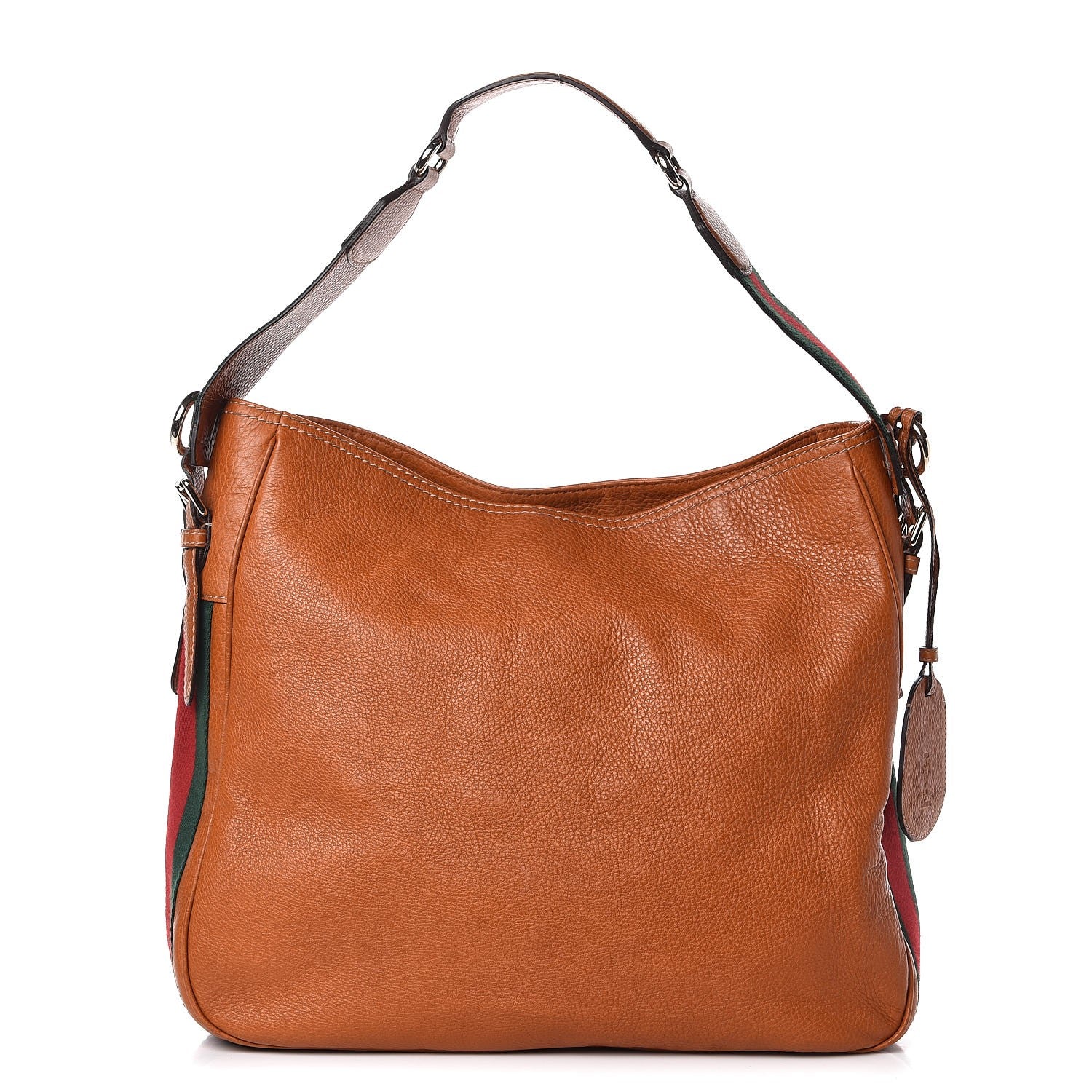 Gucci Pebbled Calfskin Medium Heritage Shoulder Bag Light Tobacco 1 of 7