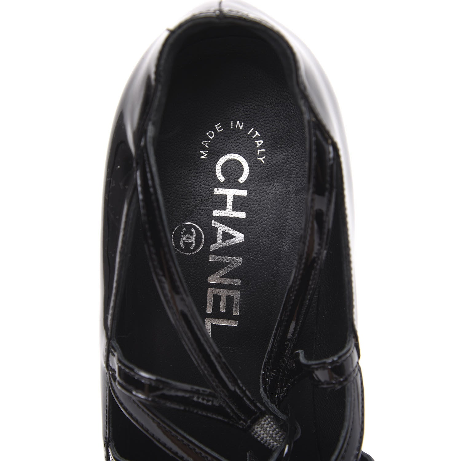 Chanel Patent Calfskin Quilted CC Strap Pumps 39 Black 7 of 9