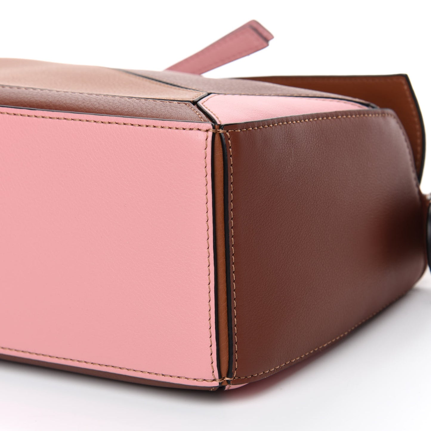Calfskin Small Puzzle Bag Tan Medium Pink