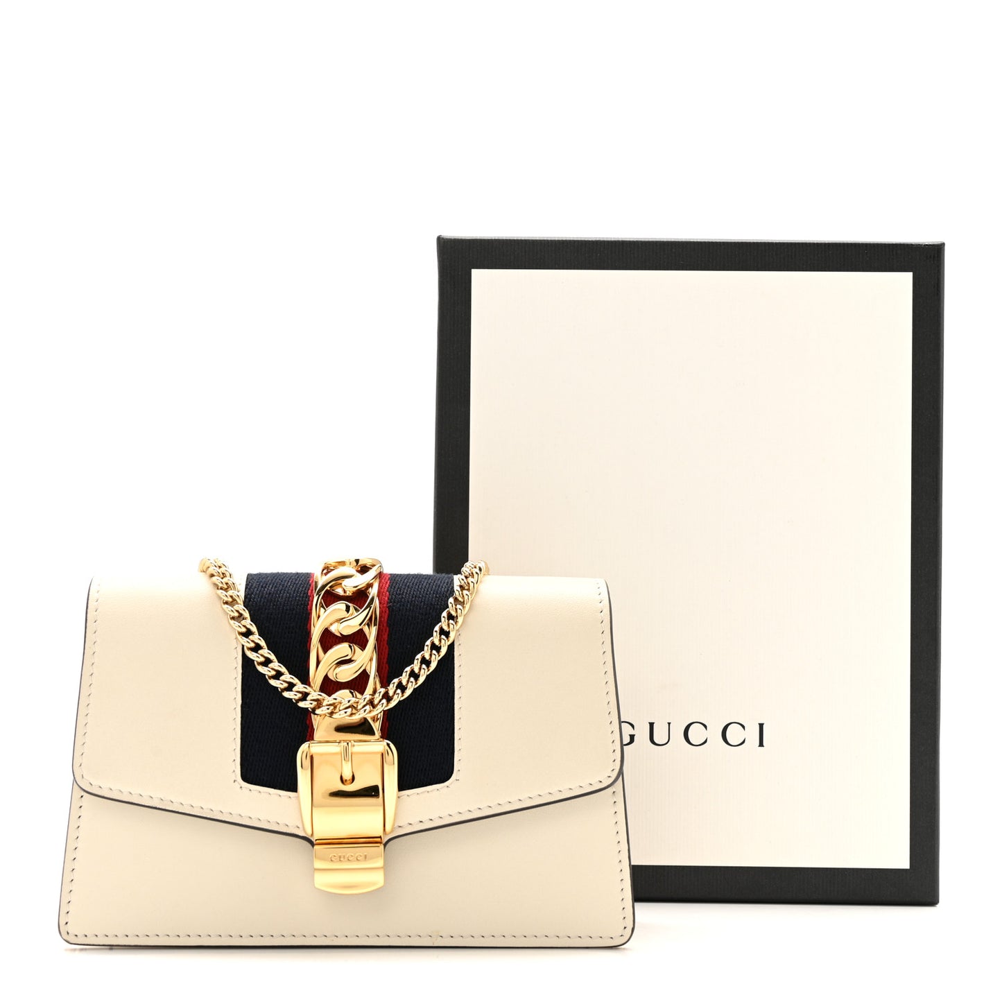 Calfskin Super Mini Sylvie Chain Shoulder Bag White