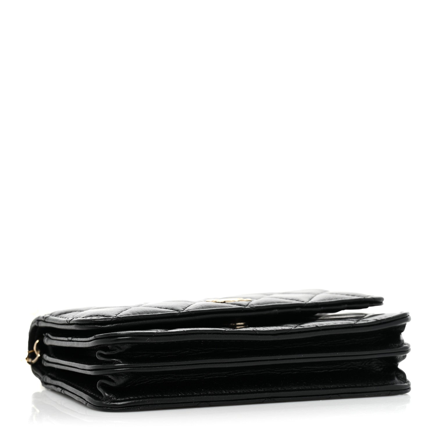 Chanel Calfskin Quilted Mini Maxi Pearls Wallet On Chain WOC Black 4 of 11