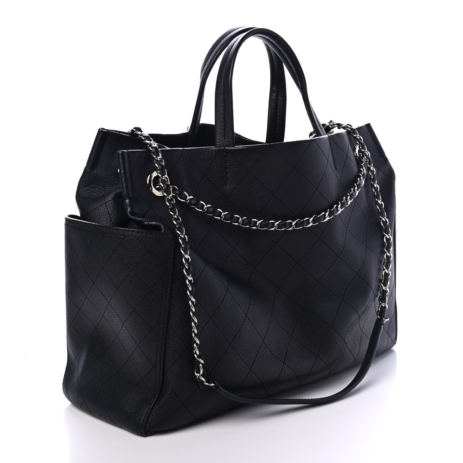 Chanel Grained Calfskin CC Pocket Tote Black 2 of 4