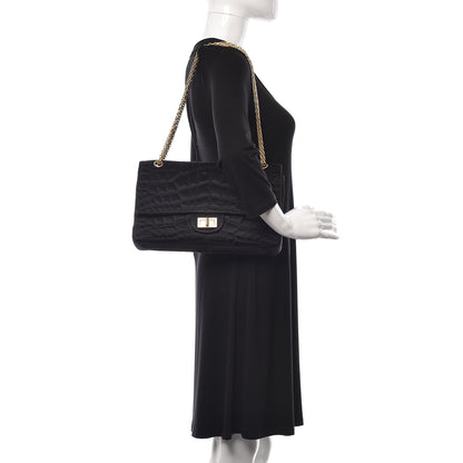 Chanel Satin Coco's Croc 2.55 Reissue 227 Flap Black 2 of 10