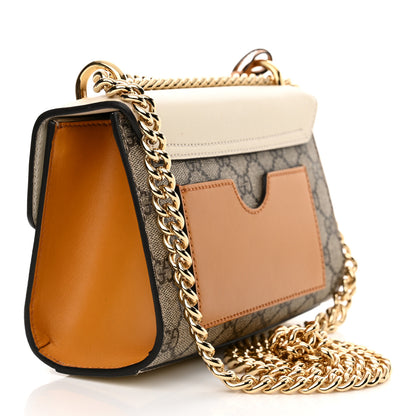 Gucci GG Supreme Monogram Calfskin Small Padlock Shoulder Bag Beige Mystic White Sun Oil 3 of 12