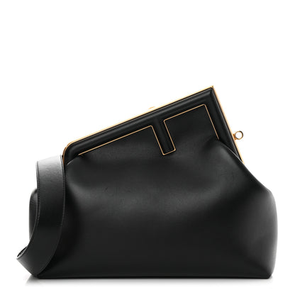Fendi Shiny Nappa Medium Fendi First Black 1 of 13