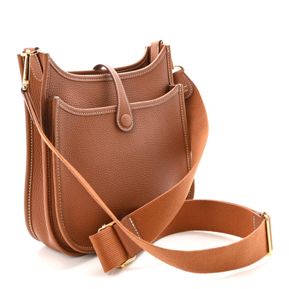Hermes Taurillon Clemence Evelyne 23 Poche III Gold 3 of 9
