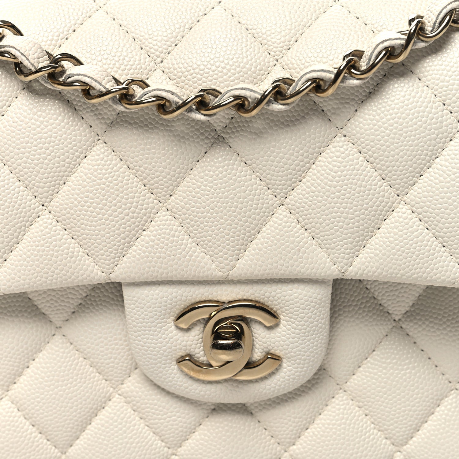 Chanel Caviar Quilted Small Double Flap White 8 of 10