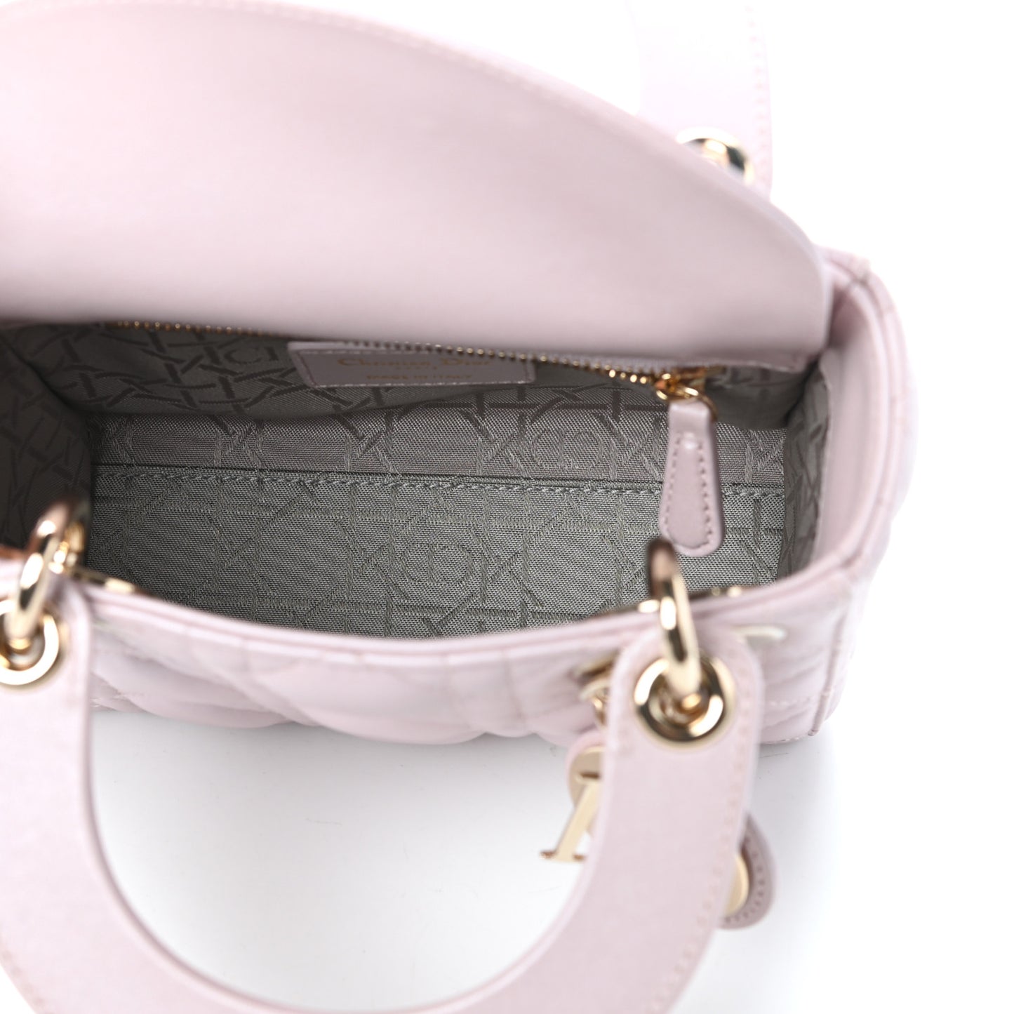 Metallic Lambskin Cannage Mini Lady Dior Lotus