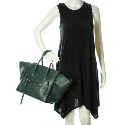 Celine Supple Calfskin Medium Phantom Luggage Bottle Green 2 of 9
