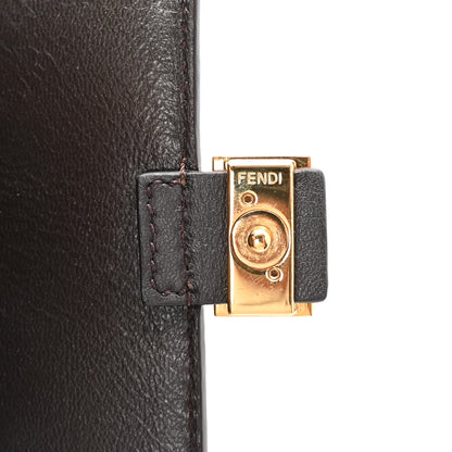 Fendi Glazed Fabric FF 1974 Nano Baguette Charm Mogano Panna 6 of 10