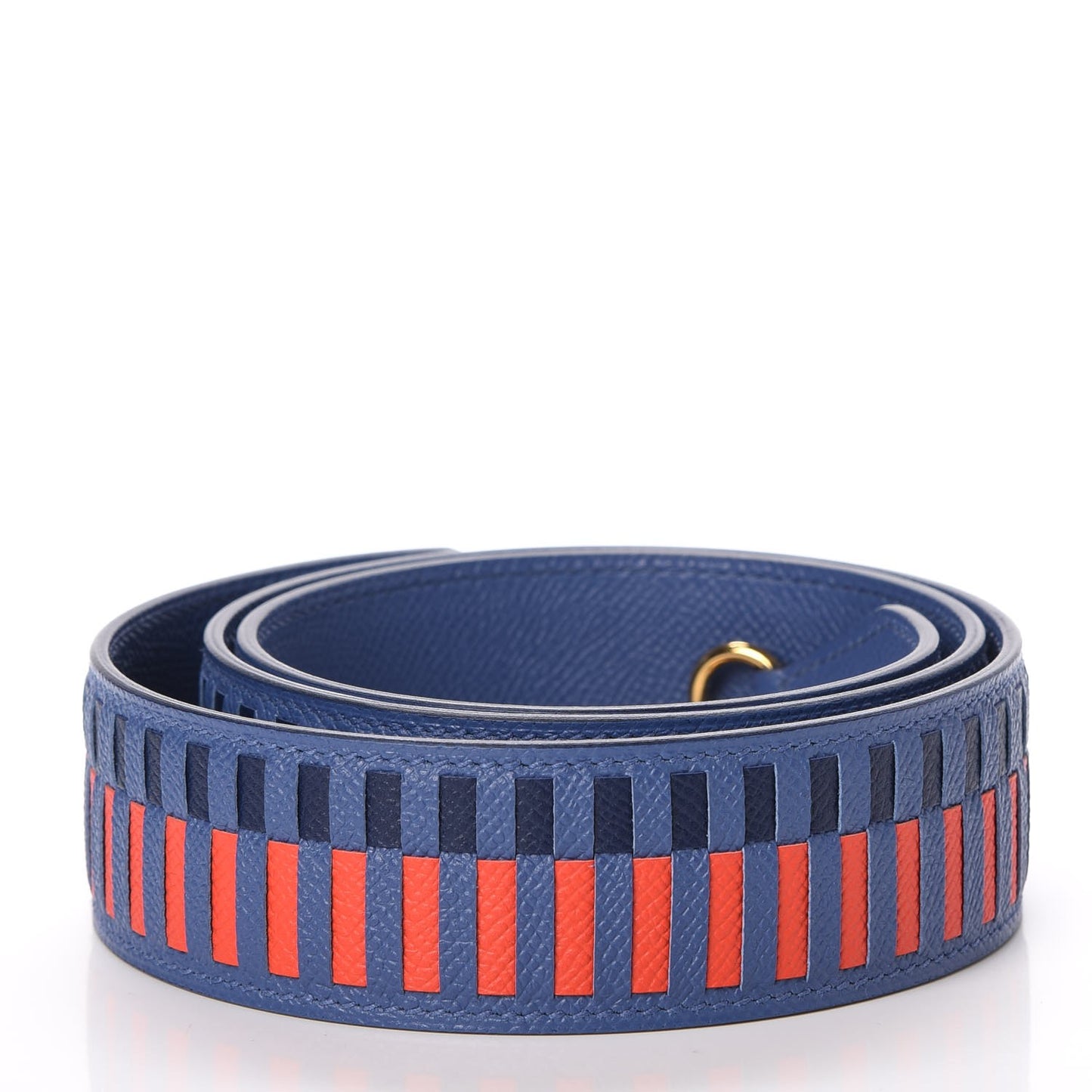 Epsom 40mm Tressage Shoulder Strap Bleu Brighton Capucine Bleu Saphir