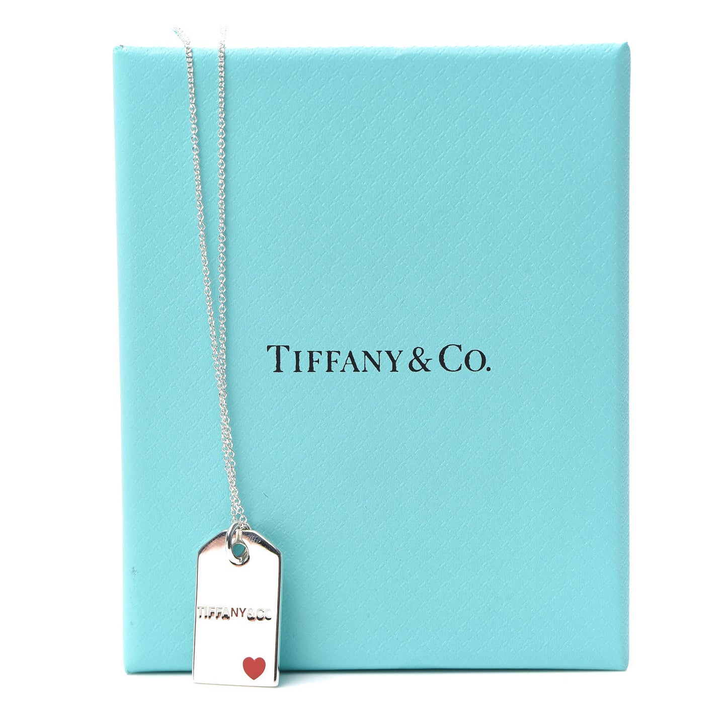 Sterling Silver NY Tag Necklace Red