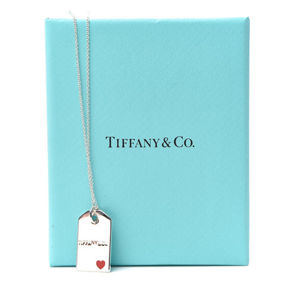 Tiffany Sterling Silver NY Tag Necklace Red 6 of 6