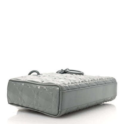 Christian Dior Calfskin Cannage Diamond Medium Lady D-Joy Grey 4 of 12