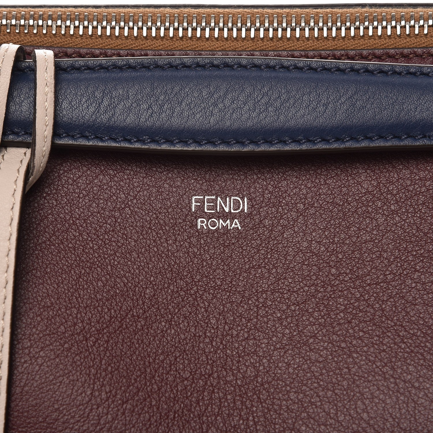 Fendi Vitello Dolce 4 Color Medium By The Way Boston Bag Bordeaux Grigio Polvere Multicolor 9 of 9