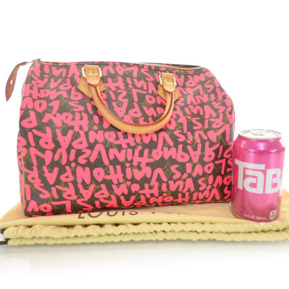 Louis Vuitton Monogram Graffiti Speedy 30 Fuchsia 3 of 7