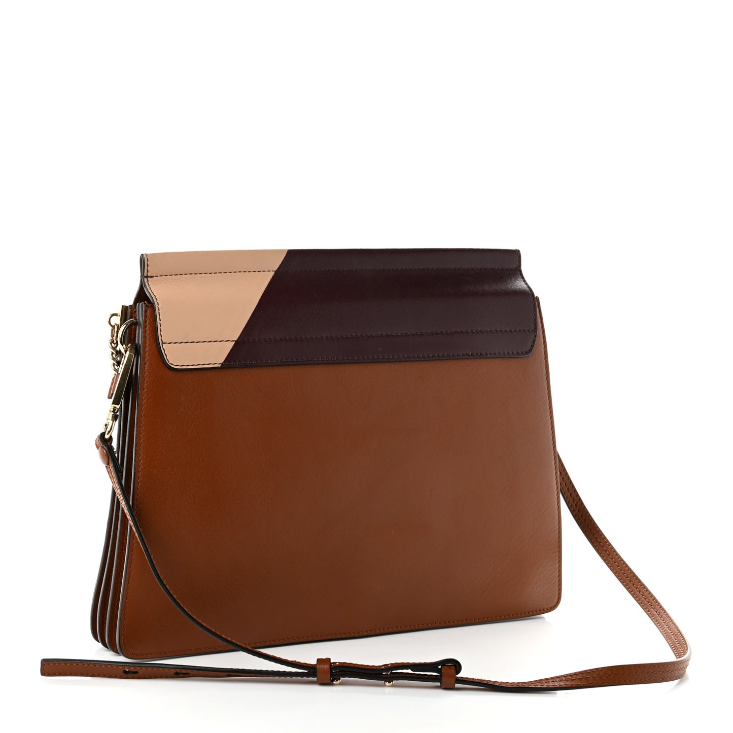 Smooth Calfskin Patchwork Medium Faye Shoulder Bag Light Tan