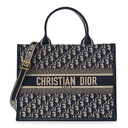 Christian Dior Oblique Calfskin Medium Book Tote With Strap Blue Multicolor 1 of 10